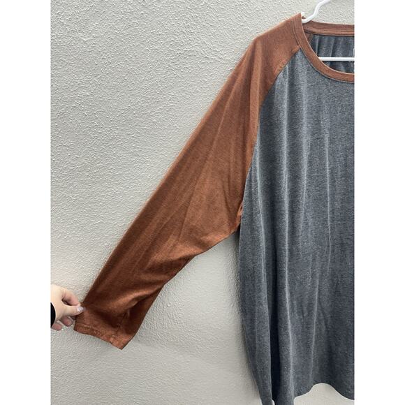 George Mens Baseball Shirt Size 3XL Gray Long Sleeve - Picture 2 of 10